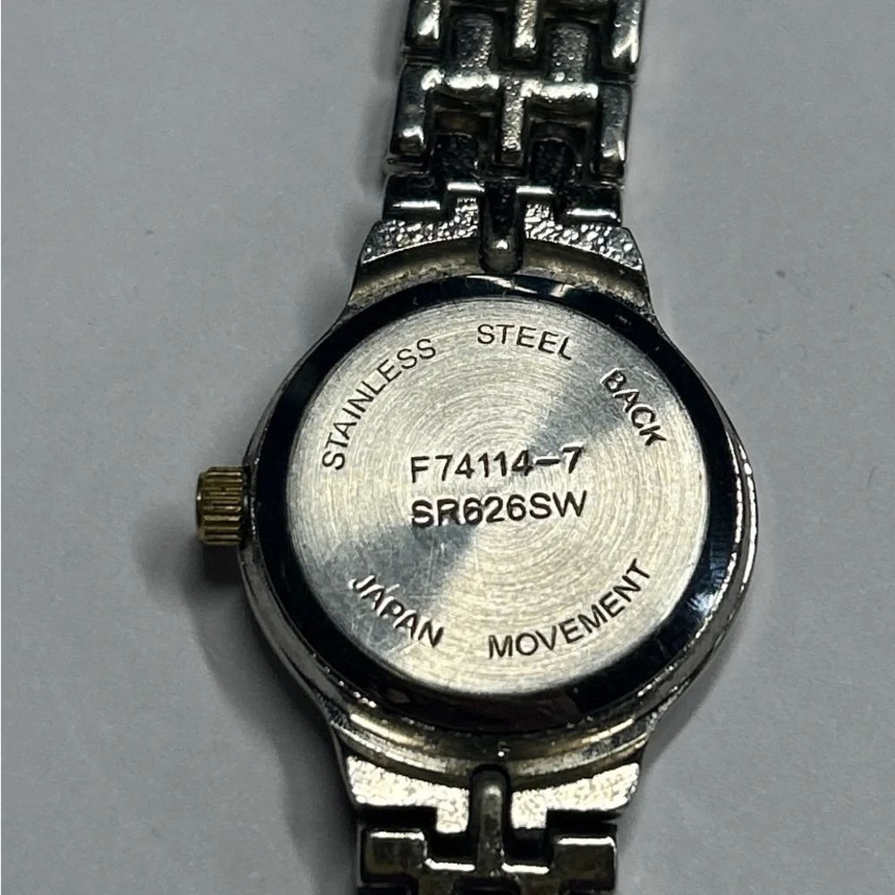 Two-Tone Women's Bracelet Quartz Watch with Blue Dial, Japan Movement